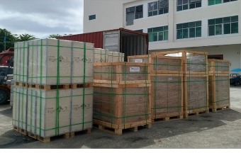 Crated energy equipment prepared on pallets
